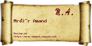 Mrár Amand névjegykártya